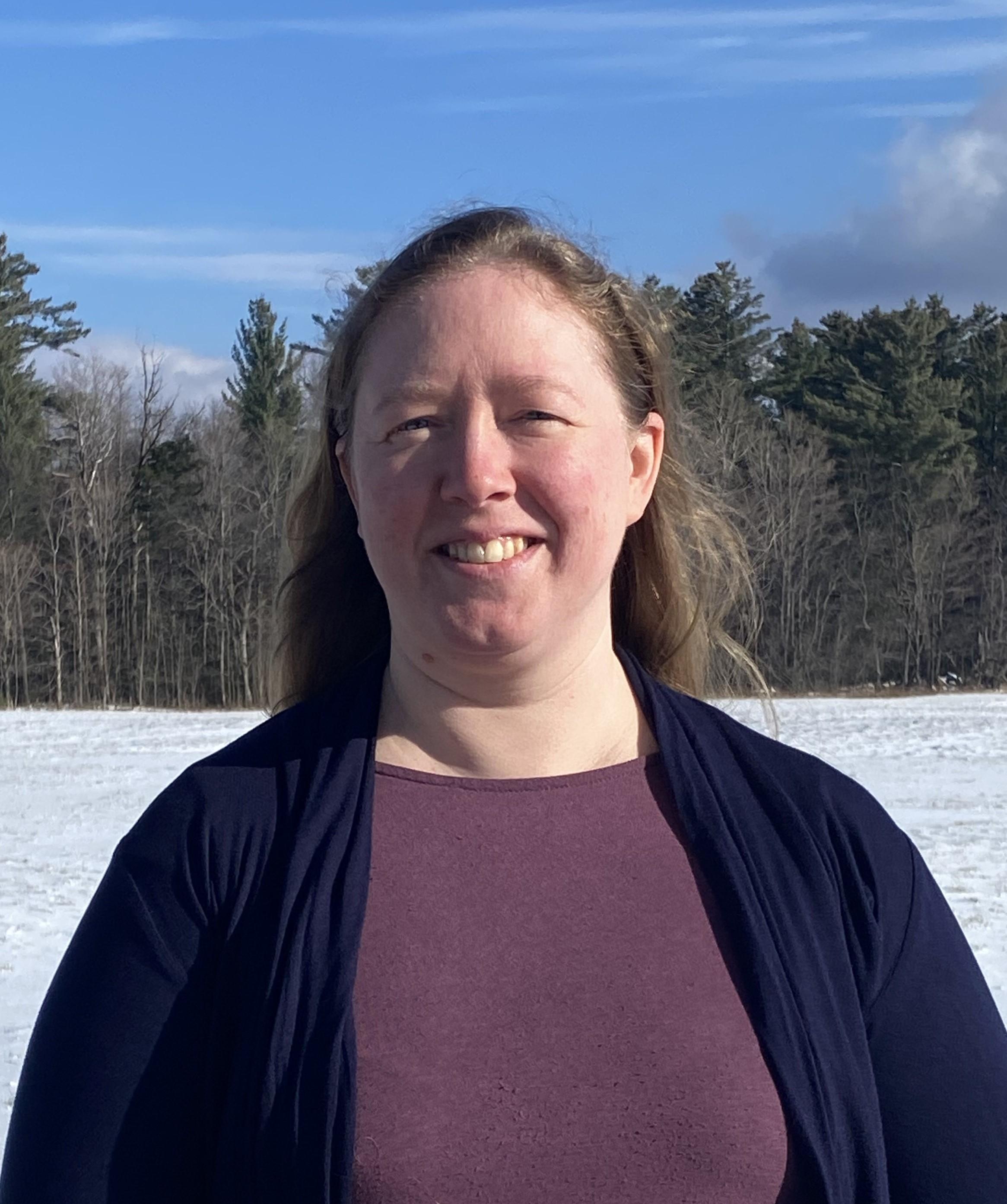 woman with snowy background